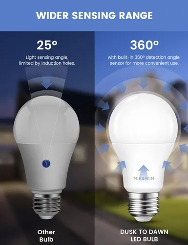 Miniatura 6 de Bombillas de luz para exteriores, 3000 K, blanco cálido, 12 W (equivalente a 100 W) con sensor de luz LED de encendido y apagado automático