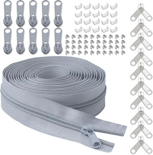 Miniatura 37 de Cinta de cremallera de nailon #5 para costura: YZSFIRM 10 yardas blancas por The Yard Cremalleras de bobina de nailon para manualidades de costura