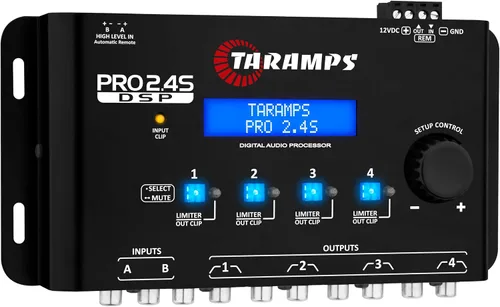 Miniatura 2 de Taramp's Pro 2.4S DSP Crossover procesador de señal digital completo y ecualizador con secuenciador de 15 bandas de ecualización gráfica 12 EQ