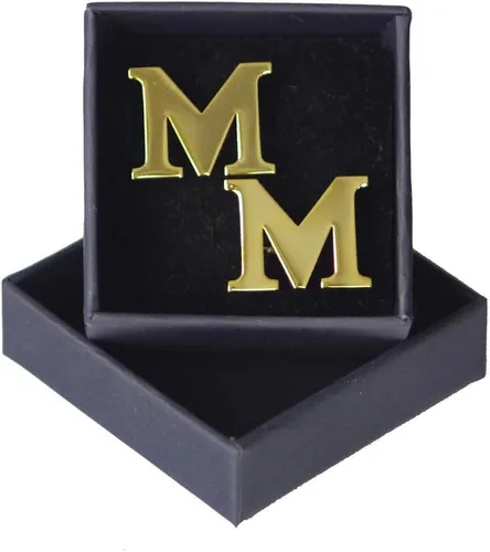 Miniatura 4 de Gemelosmancuernas de oro con el alfabeto con caja de regalo, para hombres