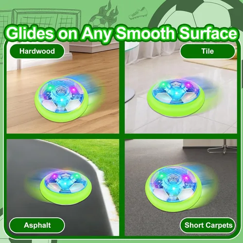 Miniatura 5 de Growsland Balón de Fútbol Flotante con 2 Porterías - Juguete de Fútbol Flotante de Aire Recargable con Luces LED y Parachoques de Espuma