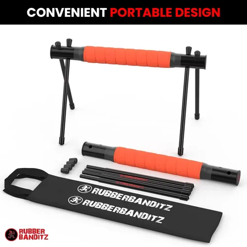 Miniatura 6 de Rubberbanditz Parallette, barras paralelas y estación de fondos Equipo de entrenamiento de gimnasio en casa, barras L-Sit y equipo de calistenia