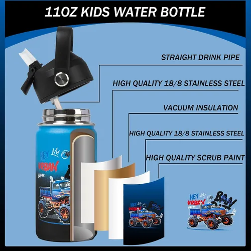 Miniatura 5 de Caja Bento para Niños Lonchera para Niños Caja Bento para Niños Juego de Lonchera con 5 Compartimentos Botella de Acero Inoxidable para Agua, Bolsa