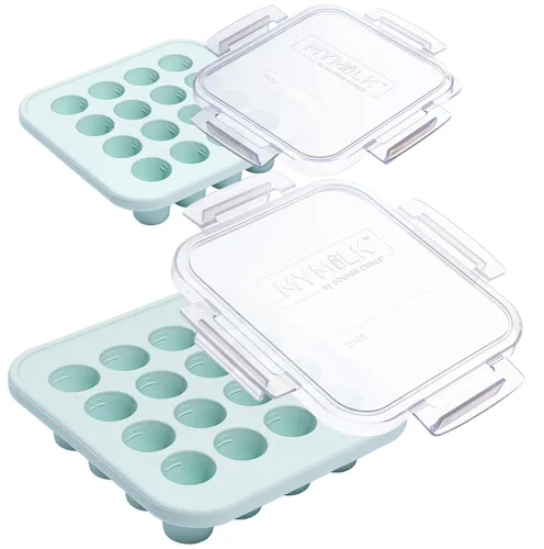 Miniatura 6 de Souper Cubes MyMilk Bandejas de silicona para congelador de leche materna de 1/2 onza, cada bandeja de silicona de grado alimenticio de platino puro