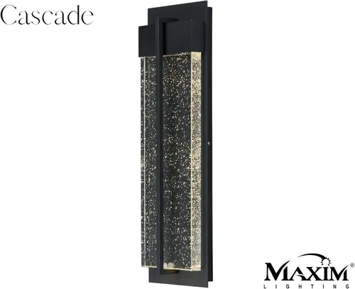Miniatura 2 de Maxim Lighting Cascade - Lámpara de pared grande para exteriores Acabado negro Pantalla de burbujas Lámpara de pared de transición exterior