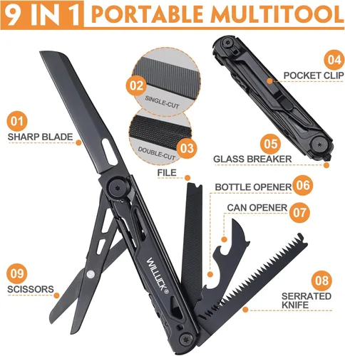Miniatura 2 de Cuchillo multiherramienta de bolsillo - Regalos de Navidad para hombres, herramienta múltiple, cuchillos EDC - Cuchillo de bolsillo para hombres