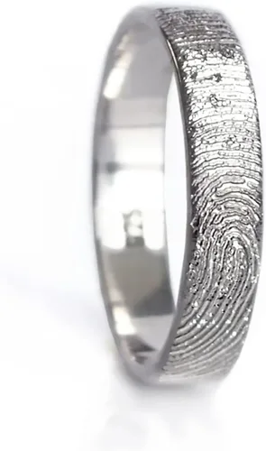 Miniatura 11 de Anillo de huella digital o escritura a mano grabado a partir de la fotografía, disponible en oro vermeil, oro rosa vermeil o plata de ley