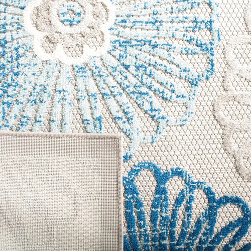 Miniatura 15 de SAFAVIEH Alfombra lavable para exteriores, redonda, 4 pies, color crema y rojo, no desprende pelusa y fácil de limpiar, ideal para patio, patio