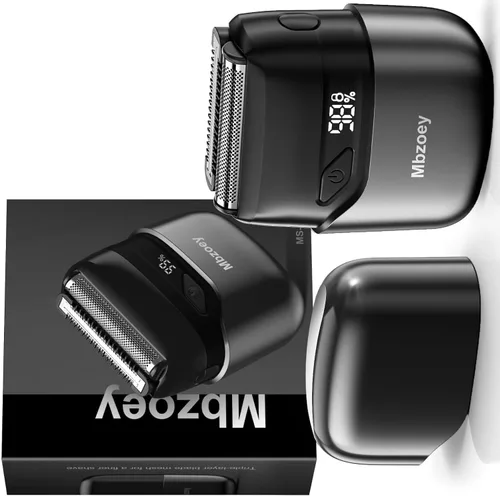 Miniatura 10 de Afeitadoras eléctricas de papel de aluminio para hombres, mini maquinilla de afeitar eléctrica, afeitadora facial compacta, IPX7, impermeable