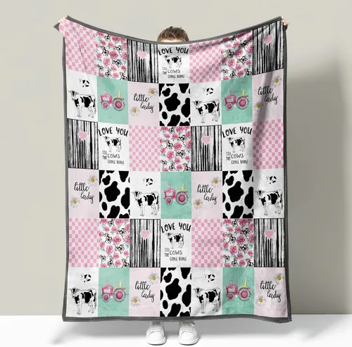 Miniatura 9 de YunTu Manta de vaca con estampado de vaca de animales de granja para niñas y mujeres, ropa de cama de decoración de vaca, regalos para Navidad, San