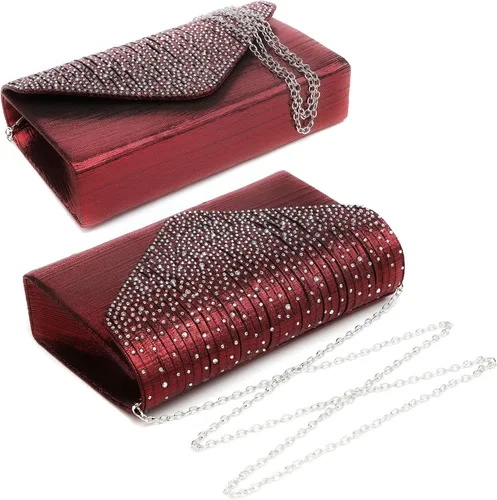 Miniatura 3 de Dasein Bolso de mano con satén satinado para mujer, tipo embrague, para noche, bandolera, bolsos, fiesta, graduación, boda, sobre