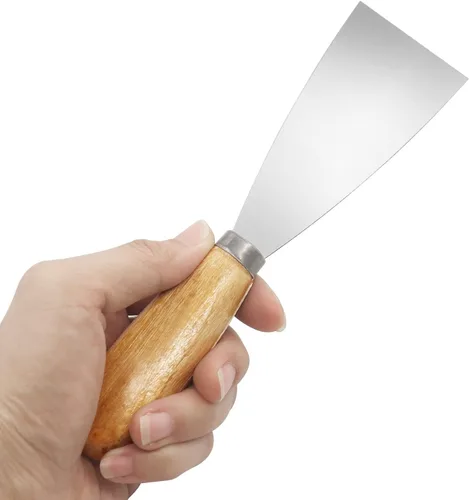 Miniatura 5 de Cuchillo de masilla, raspador de metal de 2 pulgadas, cuchillos de mango de madera para paneles de yeso, calcomanías, papel de pared, parches
