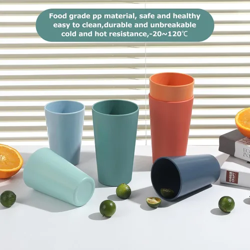 Miniatura 4 de Juego de 24 vasos de plástico irrompibles, vasos de plástico reutilizables de 20 onzas, vasos de agua apilables, vaso para beber para cocina