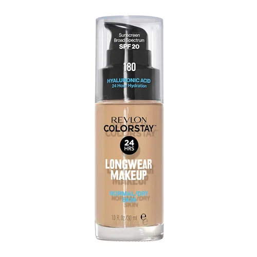Revlon Base Líquida Foundation, Maquillaje Facial ColorStay para Piel Normal y Seca, SPF 20, Cobertura Media-Completa de Larga Duración con Acabado