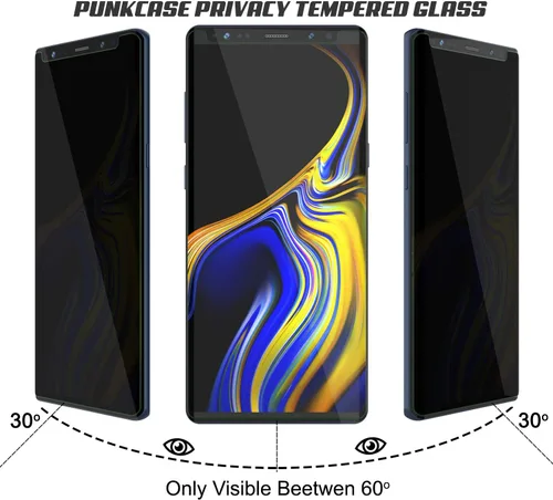 Miniatura 5 de PUNKSHIELD - Protector de pantalla de vidrio templado para Note 9, universal, compatible con funda 9H HD, sin burbujas, curvada de 0.013 in
