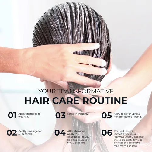 Miniatura 6 de Hairmax Champú y acondicionador Fórmula antiadelgazamiento Terapia avanzada para cabello y cuero cabelludo para adelgazar el cabello Limpia