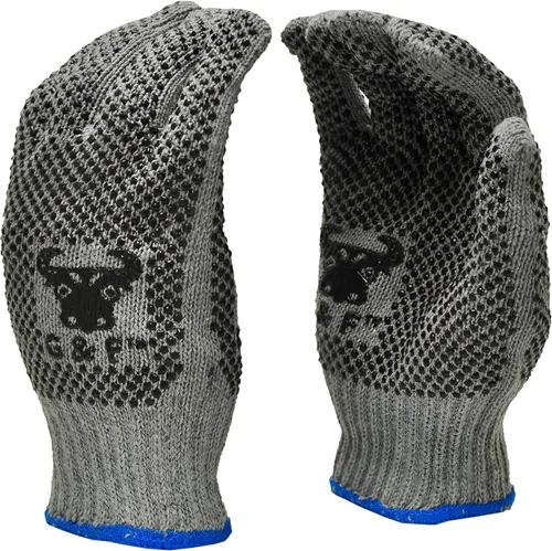 G & F Products Guantes de trabajo unisex para adultos, color gris, grande, 12 pares de EE. UU