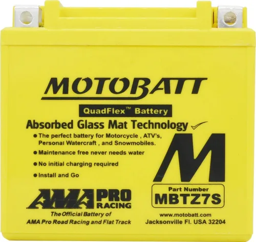 Miniatura 2 de MotoBatt Batería AGM sellada MBTZ7S de 12 voltios y 6.7 Ah sin mantenimiento