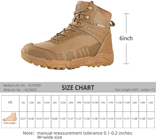 Miniatura 7 de FREE SOLDIER Mens Waterproof Hiking Boots Lightweight Work Boots Military Tactical Boots Durable Combat Boots