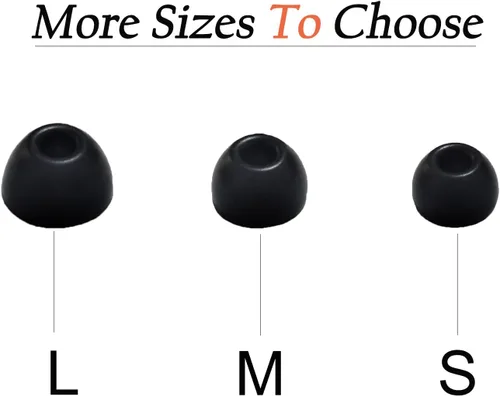 Miniatura 4 de Puntas de silicona para auriculares Beats Studio Buds - Funda de repuesto para auriculares de 6 pares, color negro