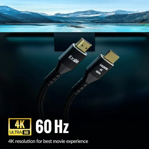 Miniatura 2 de Cable HDMI 4K de 2 pies (paquete de 3), cable HDMI 2.0 Ultra HD, conectores trenzados de nailon y chapados en oro, 4K @ 60Hz, 2K, 1080P, HDCP 2.2