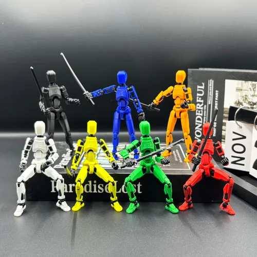Miniatura 3 de EIMONEY 12 Figuras de Acción T-13 de Montaje Completado Impresas en 3D Multi-Articuladas Móviles, Figuras de Acción Lucky 13, Maniquí