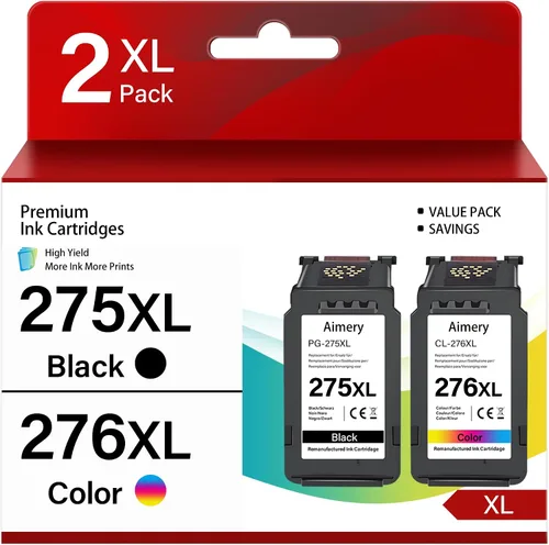 275XL 276XL - Paquete combinado de cartuchos de tinta de repuesto para Canon Ink PG-275 CL-276 compatible con Pixma TR4720 Series TR4722 TS3520