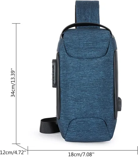 Miniatura 7 de Bolsa de pecho antirrobo, bolsas casuales geniales con bloqueo de contraseña, bolsa de mensajero deportiva de moda con un hombro para hombre