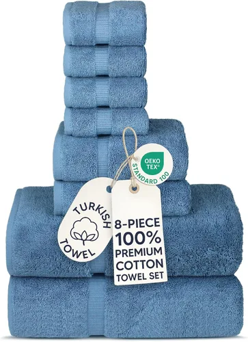 Miniatura 45 de Chakir Turkish Linens - Toallas turcas de 100% algodón, suaves y absorbentes (4 paños, color gris)
