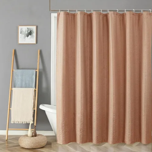 Miniatura 19 de Aiyufeng Moga - Cortina de ducha verde salvia, cortinas de ducha texturizadas en relieve 3D para baño, cortina de baño de tela de poliéster de lujo