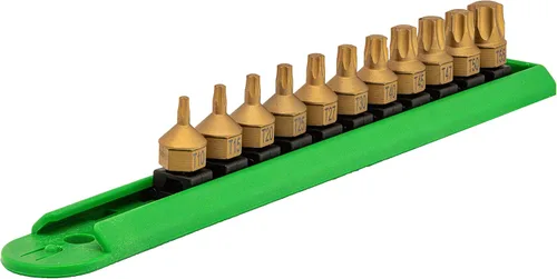 Mayhew Tools 16003 Juego de brocas de doble unidad de perfil bajo, 11 piezas Torx, revestimiento de titanio Recubierto de titanio