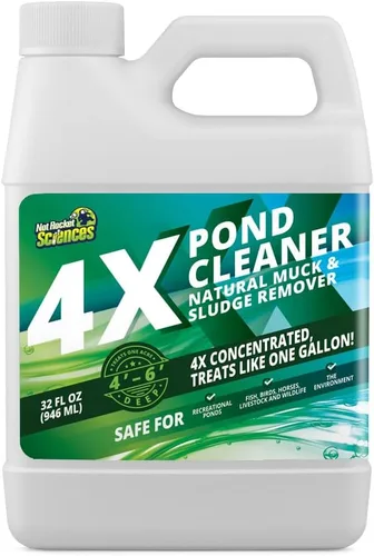 Limpiador de estanques 4X – Reduce la suciedad y los lodos para un aspecto limpio y natural – Enzimas superconcentradas para lago y agua que trata