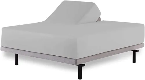 Miniatura 8 de Juego de sábanas de tamaño Queen color borgoña para cama ajustable de cabeza dividida, 28 pulgadas divididas en la parte superior, 800 hilos 100%