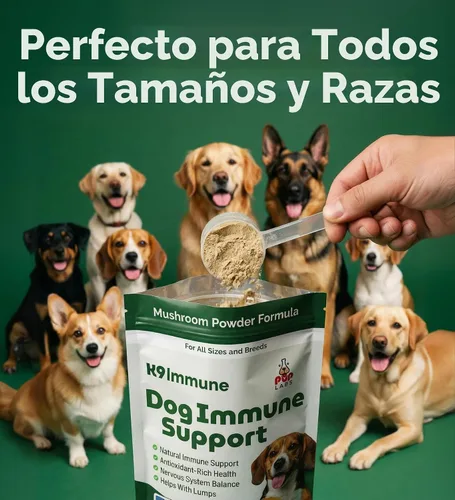 Miniatura 7 de K9 Immune, Polvo de Hongos 100% Natural para Perros para Inmunidad, Digestión, Articulaciones y Energía, Rico en Antioxidantes y Fabricado