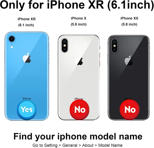 Miniatura 2 de HAOPINSH Funda tipo cartera para iPhone XR con tarjetero, diseño de mármol rosa y azul en la parte trasera, de piel sintética, con ranuras