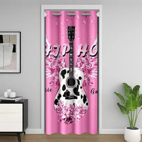 Miniatura 26 de Castle Fairy Cowboy Boots Door Curtain for Doorways Privacy Bohemia Musical Guitar Doorway Curtain Western Rustic Cowgirl All Season Blackout