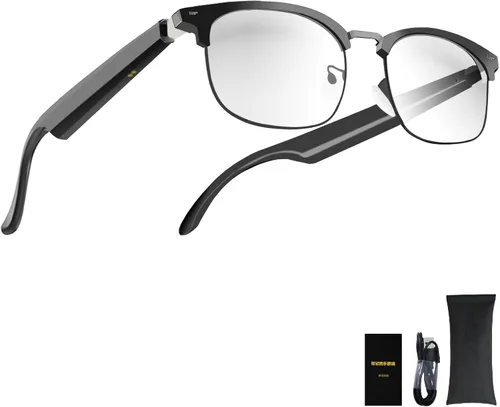 Lentes de sol inteligentes para ciclismo, deportes, golf, senderismo, correr, tenis y pickleball, lentes de sol para bicicleta, Ai-negro