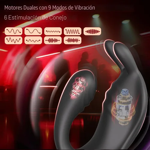 Miniatura 3 de Vibrador manos libres, juguetes sexuales para parejas y mujeres, con estimulador de conejo para el placer del pene, mini aplicación de control