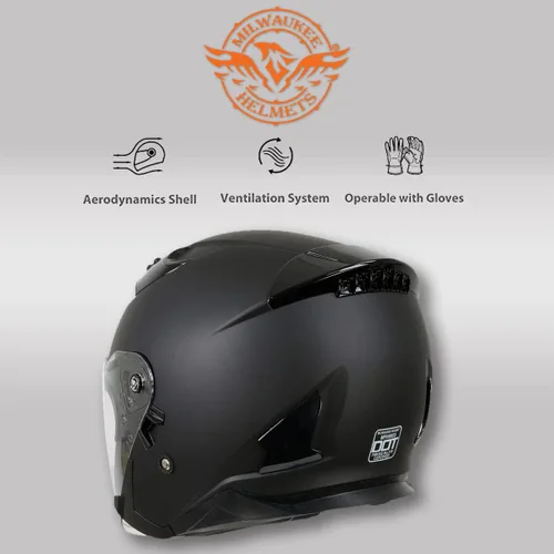 Miniatura 7 de Milwaukee Helmets Casco de motociclista de cara abierta 3/4 MPH98XX - XS