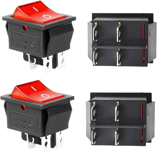 Miniatura 34 de 3 piezas Interruptor de engranajes de 31x25mm de 6 pines 6V/12V Interruptor de palanca de avance, parada, marcha atrás para juguetes eléctricos