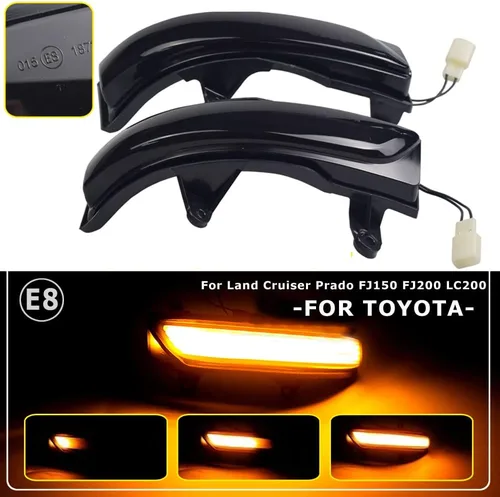 Miniatura 3 de Espejo dinámico LED intermitente luz intermitente secuencial lámpara de señal de giro para Toyota Land Cruiser FJ200 LC200 / Prado FJ150 2010-2020