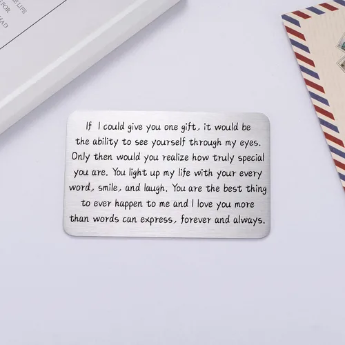 Miniatura 2 de Tarjeta de billetera con texto en inglés "I Love You" para novio, tarjetas de aniversario, regalos para esposo, regalo de pareja para él
