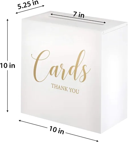 Miniatura 2 de Lillian Rose Caja de tarjeta de boda de madera blanca