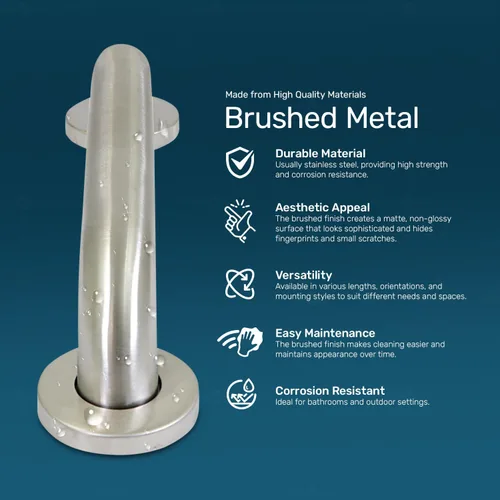 Miniatura 6 de Barras de agarre de metal cepillado para baño, mango de ducha fuerte y mango de baño para seguridad, barras de agarre de ducha para personas