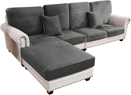 Miniatura 11 de Funda para Sofá de Terciopelo Elástico Funda de Cojín de Sofá 1 Pieza - Funda Deslizable Elástica Lavable para Asiento o Respaldo, Fundas de Asiento