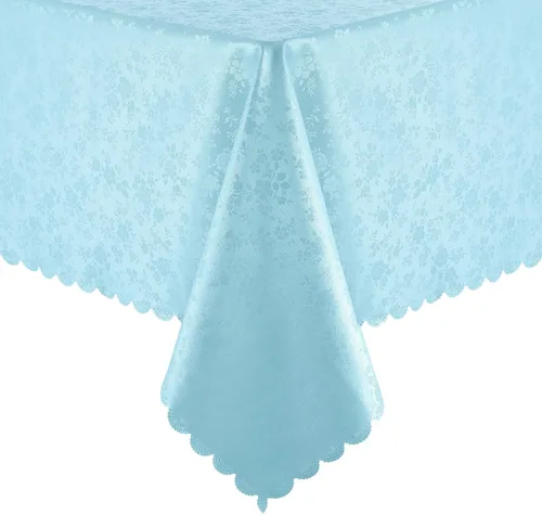 Miniatura 24 de Smiry Mantel cuadrado, mantel de vinilo resistente al agua, lavable, para cocina y comedor (azul bebé, 54 x 54 pulgadas)