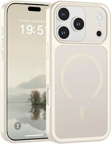 Miniatura 25 de SUPFINE Funda magnética para iPhone 11 Pro Max (compatible con MagSafe) (protección contra caídas de grado militar), delgada, translúcida mate, a