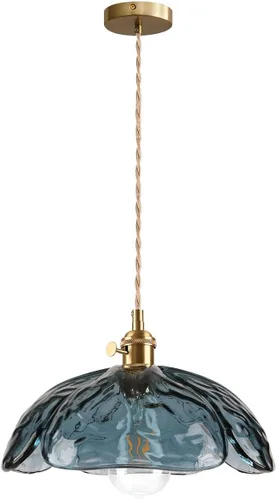 Miniatura 15 de Lámpara colgante colgante moderna de latón dorado 1 luz colgante de vidrio ámbar iluminación diseño cúpula moderna lámpara colgante para isla