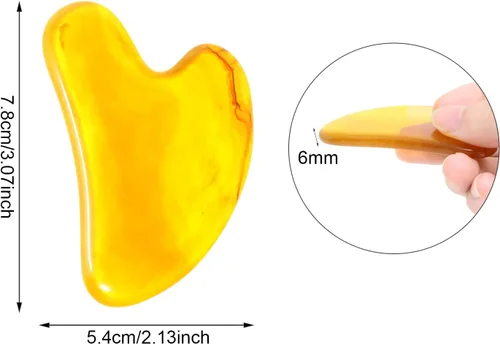 Miniatura 3 de yueton 3 piezas de resina en forma de corazón, imitación jade gua sha, herramienta de masaje facial Gua Sha para tratamiento facial y corporal
