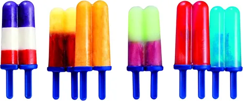 Miniatura 2 de Tovolo Molde para paletas gemelas con palillos, paquete de 4 moldes reutilizables para paletas de hielo con sabor casero, golosinas congeladas, Azul